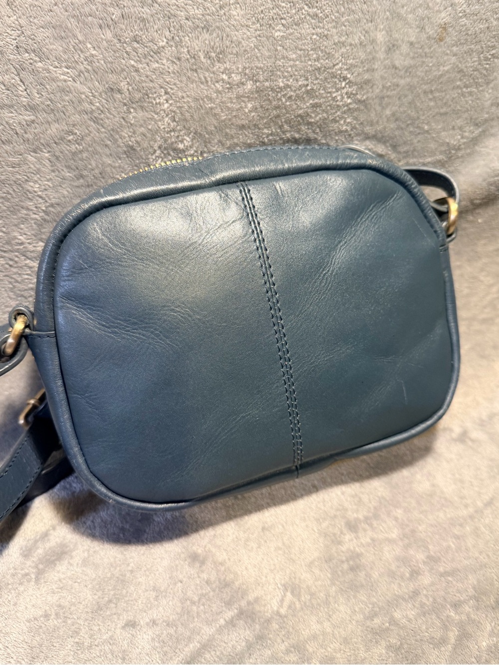 RADLEY LONDON Dark Blue Leather Crossbody with Gold Hardware - Picture 5 of 10